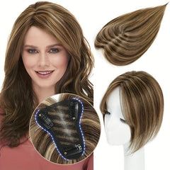 Human Hair Toppers for Women - Clip In Hair Piece No Bangs