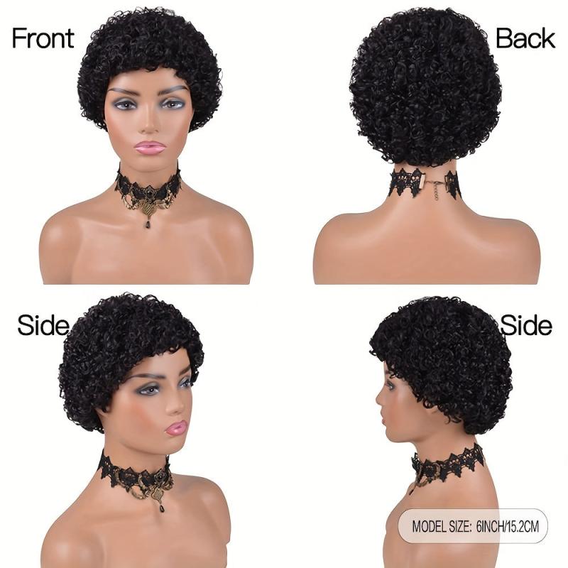 Short Curly Hair Wigs 15-24 cm Pixie Cut Brazilian Human Hair Women Wigs