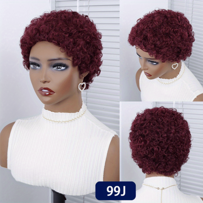 Short Curly Hair Wigs 15-24 cm Pixie Cut Brazilian Human Hair Women Wigs