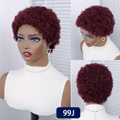 Short Curly Hair Wigs 15-24 cm Pixie Cut Brazilian Human Hair Women Wigs