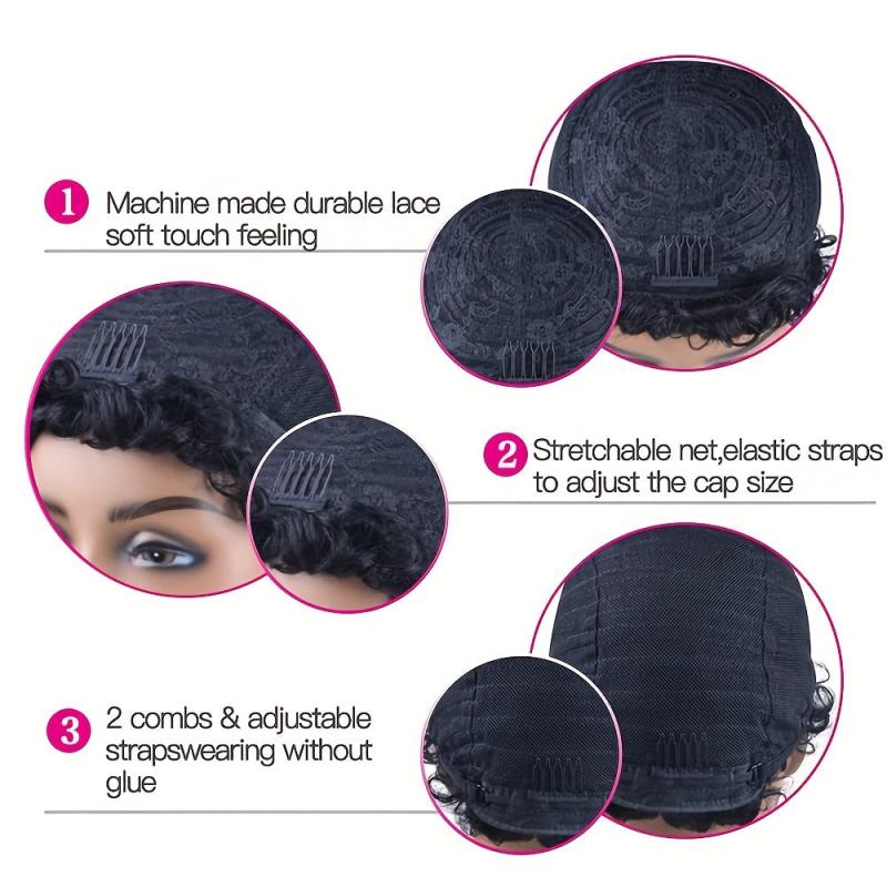 Short Curly Hair Wigs 15-24 cm Pixie Cut Brazilian Human Hair Women Wigs