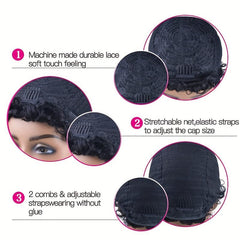 Short Curly Hair Wigs 15-24 cm Pixie Cut Brazilian Human Hair Women Wigs