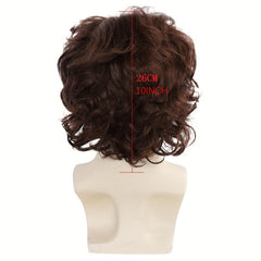 Brown Wavy Synthetic Cosplay Wig For Halloween & Wig Cap
