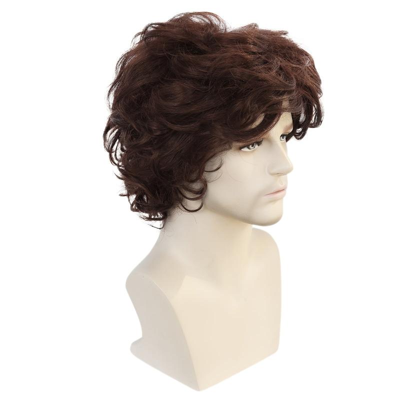 Brown Wavy Synthetic Cosplay Wig For Halloween & Wig Cap