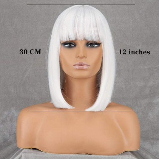 Short Bob Cut Wigs for Women Synthetic Hair Halloween Party