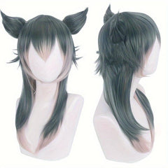 Long Straight Wig With Pigtails Synthetic Anime Cosplay Wig