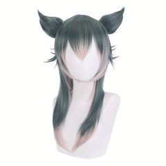 Long Straight Wig With Pigtails Synthetic Anime Cosplay Wig