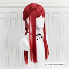 Anime Cosplay Wig Wine Red Long Straight Hair With Bangs