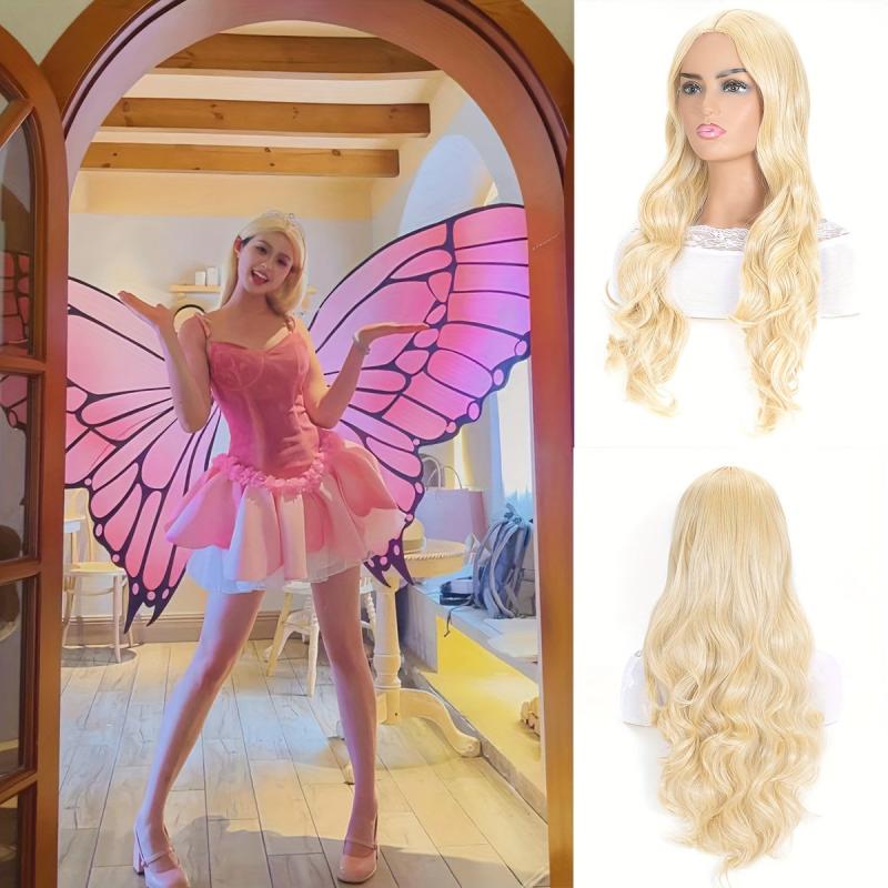 Blonde Long Curly Wig Synthetic Wig Movie Cosplay Wig For Halloween