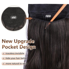 Long Wavy Synthetic Ponytail Extension Heat Resistant Wrap Around Curly Ponytail