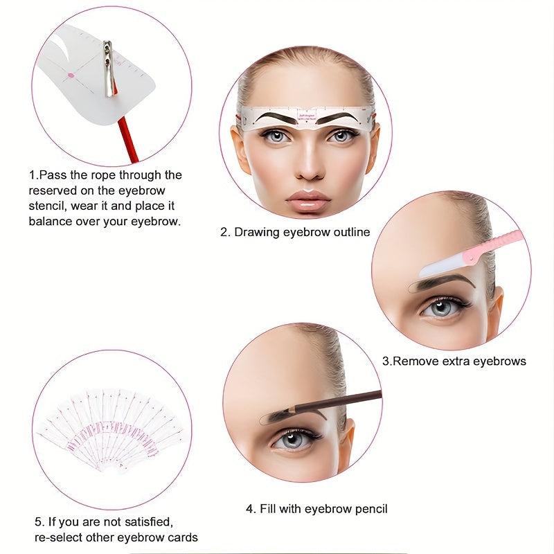 Eyebrow Stencil Set Reusable DIY Eye Brow Drawing Guide Styling Shaping