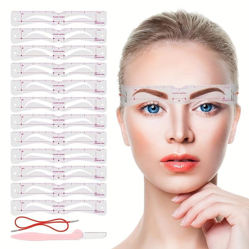 Eyebrow Stencil Set Reusable DIY Eye Brow Drawing Guide Styling Shaping