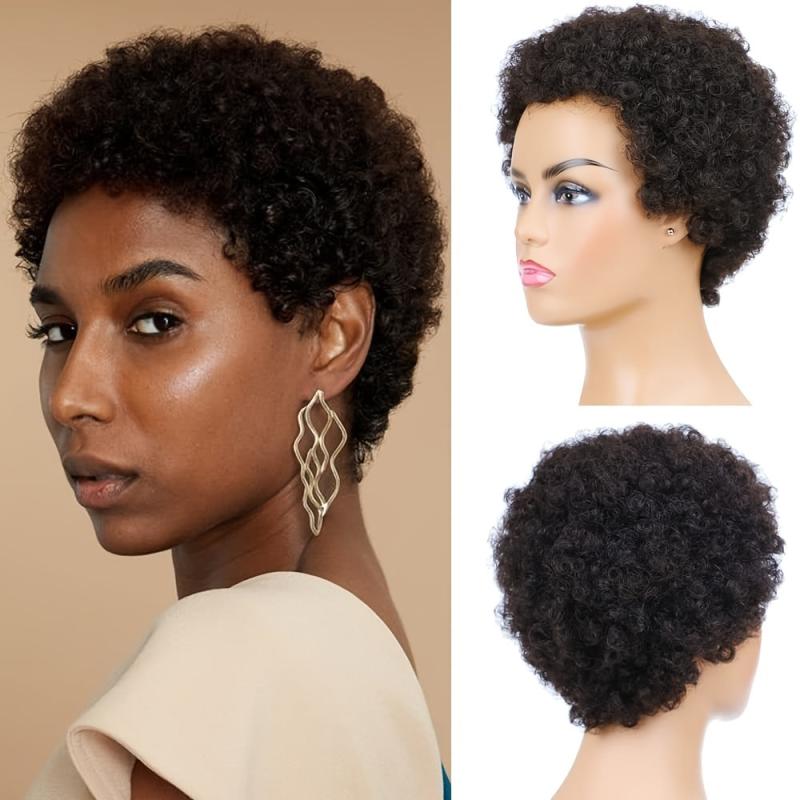 Afro Short Curly Wig for Men and Women