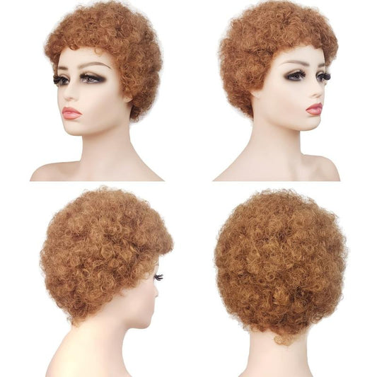 Afro Short Curly Wig for Men and Women