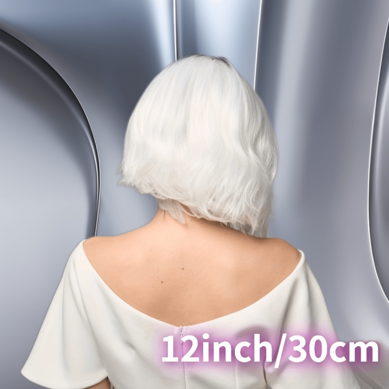 Natural Looking Short Wavy Synthetic Wig with Bangs