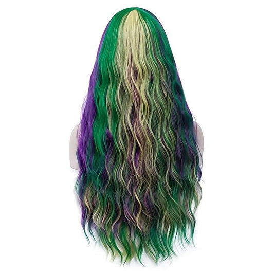Colorful Long Curly Wig Synthetic Wig With Bangs Cosplay