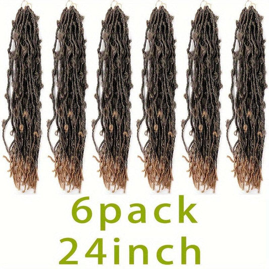 24inch 6pack Butterfly Crochet Hair Extensions For Women Girls Synthetic Locs