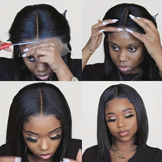 Brazilian Human Hair Wig 5x1 T Part Lace Front Bone Straight Wig
