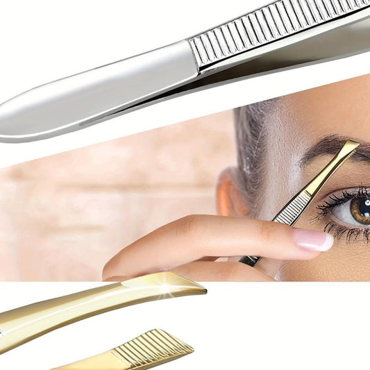 Golden Striped Eyebrow Clip Hair Beauty Stainless Steel Eye Brow Clips
