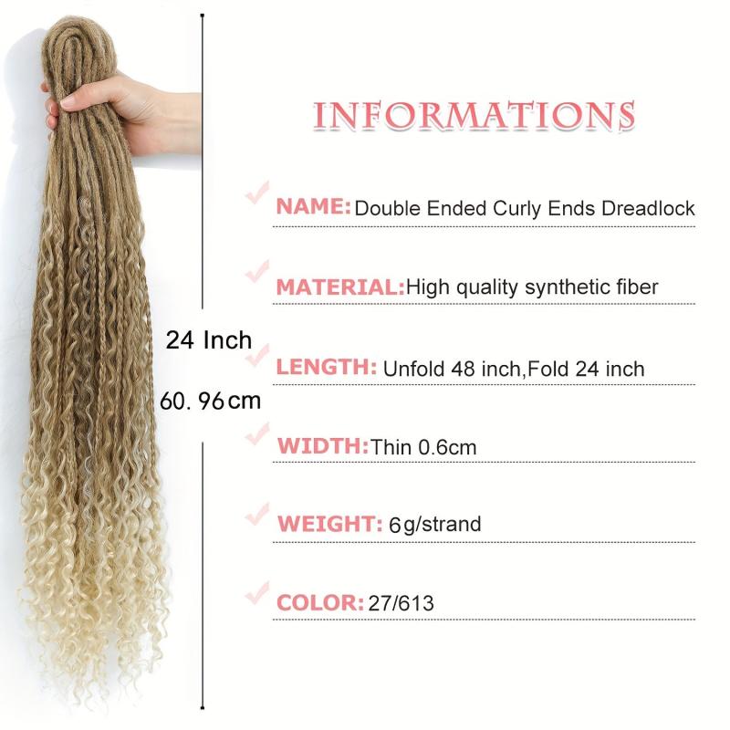 Boho Box Braids Double Ended Dreadlock Extensions 24in Honey Blonde