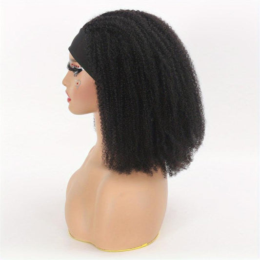 180 Density Afro Kinky Curly Headband Wig for Women