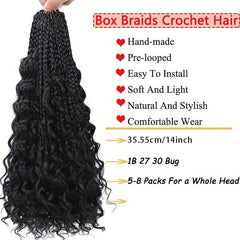 8 Cm 6 Packs Boho Box Braids Crochet Hair Extensions
