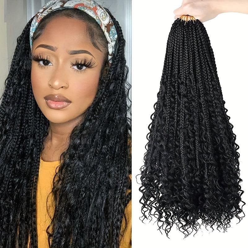 8 Cm 6 Packs Boho Box Braids Crochet Hair Extensions