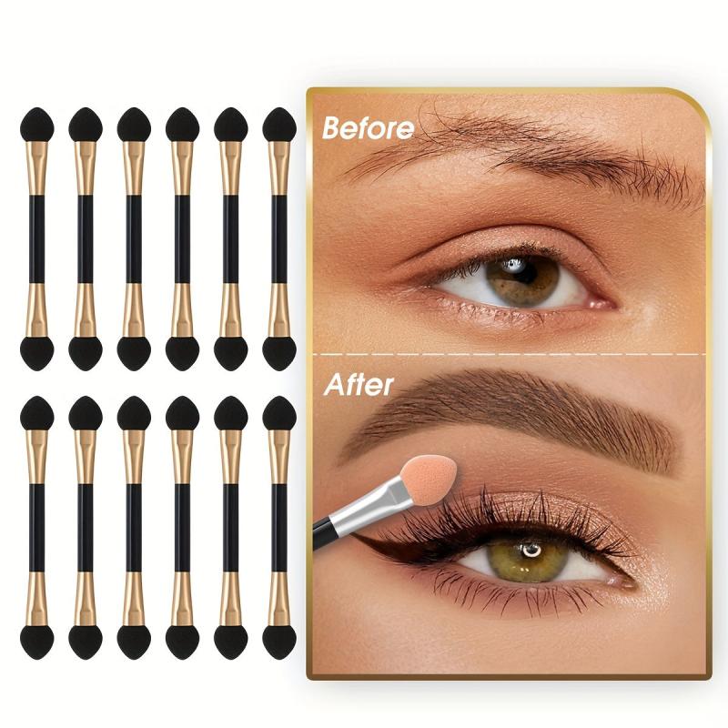 12Pcs Eyeshadow Sticks Lip Gloss Sticks Sponge Eyeshadow Brush Lip Brush