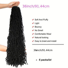 91 44 Cm 6 Packs Soft Locs Crochet Hair Extensions For Natural Butterfly Style