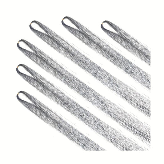 6pc Hair Tinsel Kit Long Straight Synthetic Hair Extension