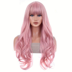 Long Curly Synthetic Wig Halloween Cosplay Party Two Tone Wig Gemini Hair Wig