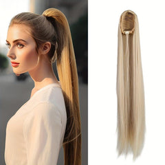 Long Straight Drawstring Ponytail Synthetic Hair Extension