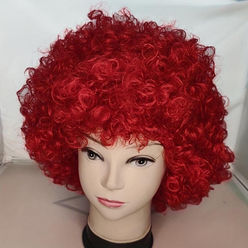 Grey Short Afro Curly Wig With Bangs - Cosplay Halloween Party