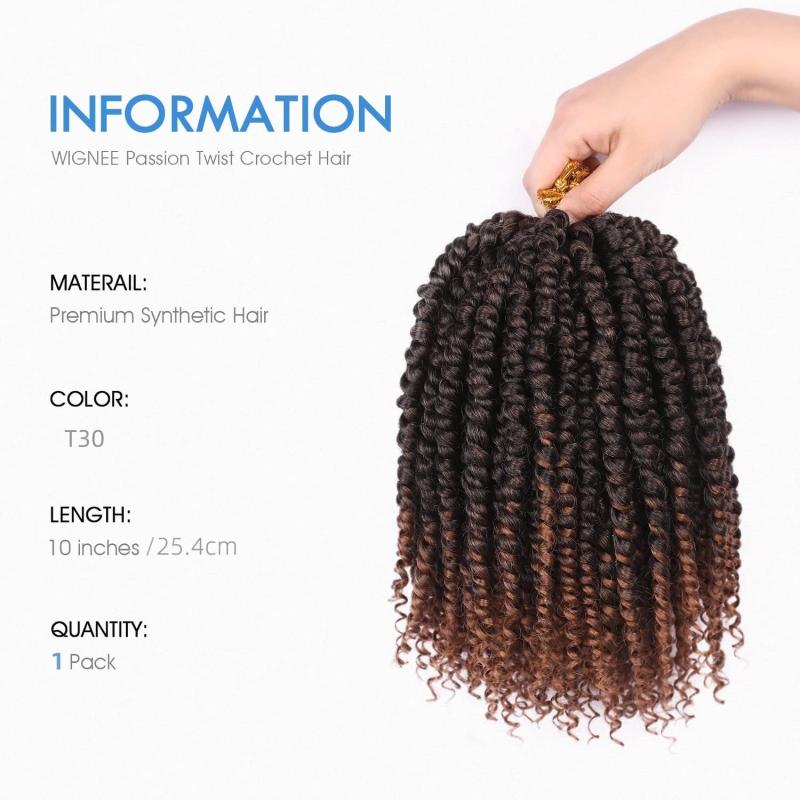 Short Passion Twist Hair Extensions 25 4 Cm Bohemian Crochet Hair Extensions