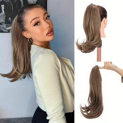 Golden Brown Curly Ponytail Hair Extension