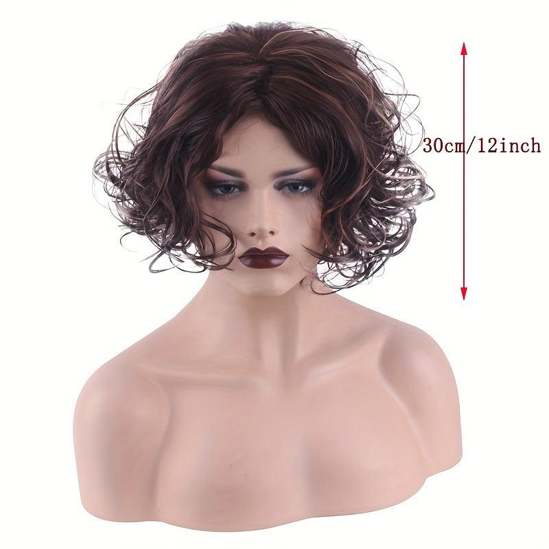 Short Curly Hair Wig for Women Synthetic Fiber Hair Replacement Wigs