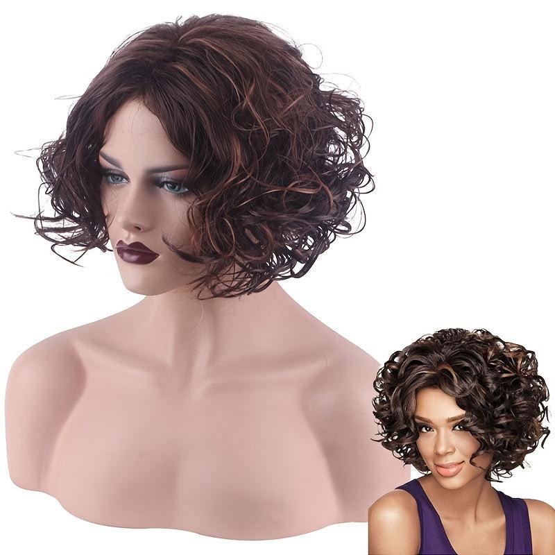 Short Curly Hair Wig for Women Synthetic Fiber Hair Replacement Wigs