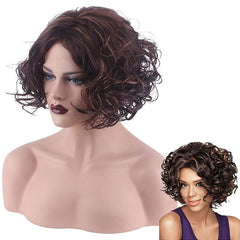 Short Curly Hair Wig for Women Synthetic Fiber Hair Replacement Wigs