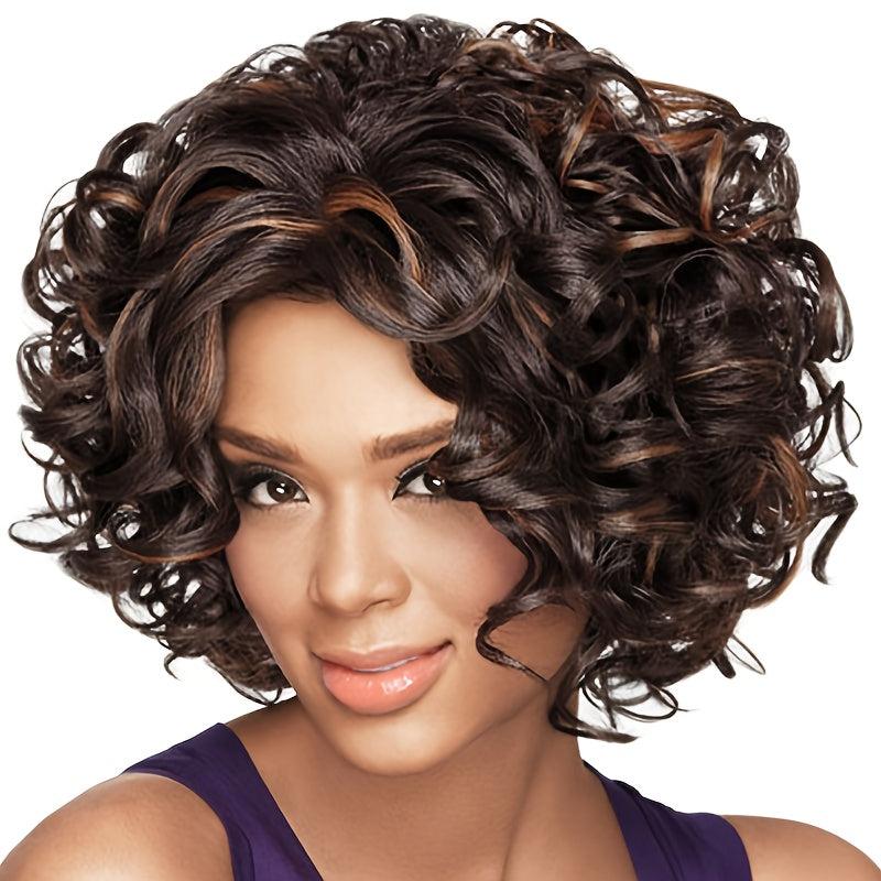 Short Curly Hair Wig for Women Synthetic Fiber Hair Replacement Wigs