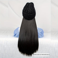 Ladies Casual Hat Wig 20 Inch Winter Hat
