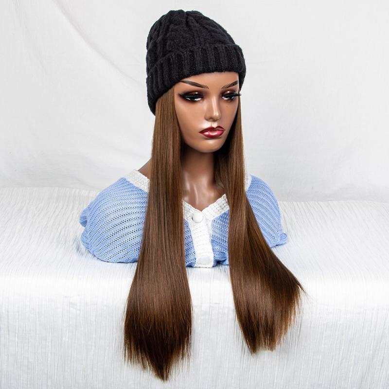 Ladies Casual Hat Wig 20 Inch Winter Hat