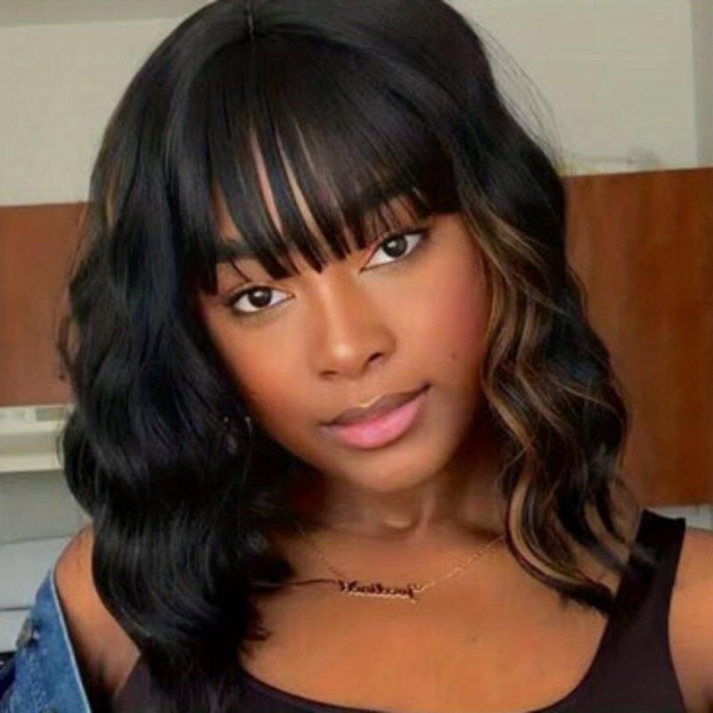 Short Wavy Synthetic Wig Colorful Daily Party Women Natural Look
