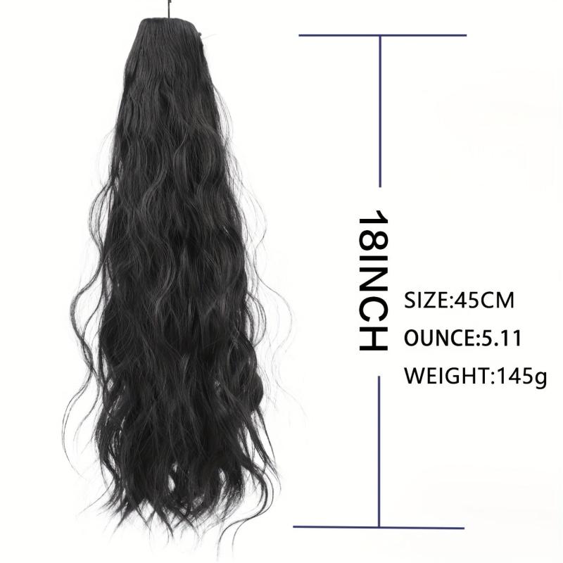 Wavy Ponytail Extensions 45-72 Cm Synthetic Fiber Clip In Ponytail for Women