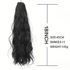 Wavy Ponytail Extensions 45-72 Cm Synthetic Fiber Clip In Ponytail for Women
