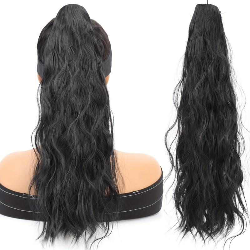 Wavy Ponytail Extensions 45-72 Cm Synthetic Fiber Clip In Ponytail for Women