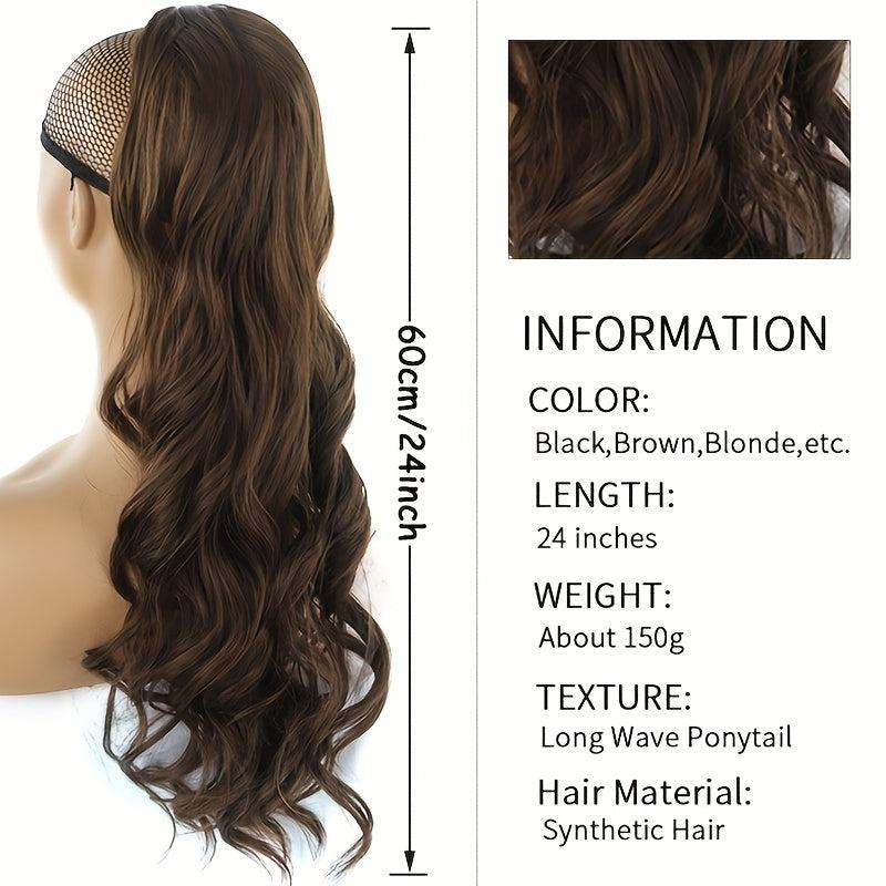Long Curly Ponytail Hairpiece For Women Wavy Ponytail Extensions Wig