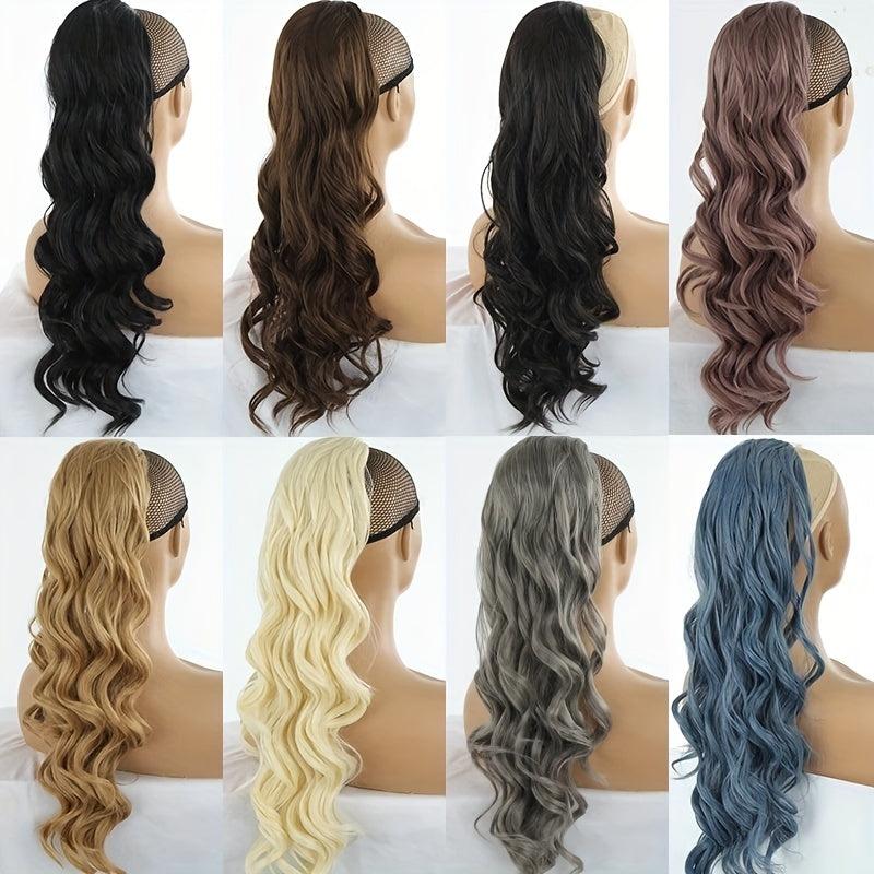 Long Curly Ponytail Hairpiece For Women Wavy Ponytail Extensions Wig