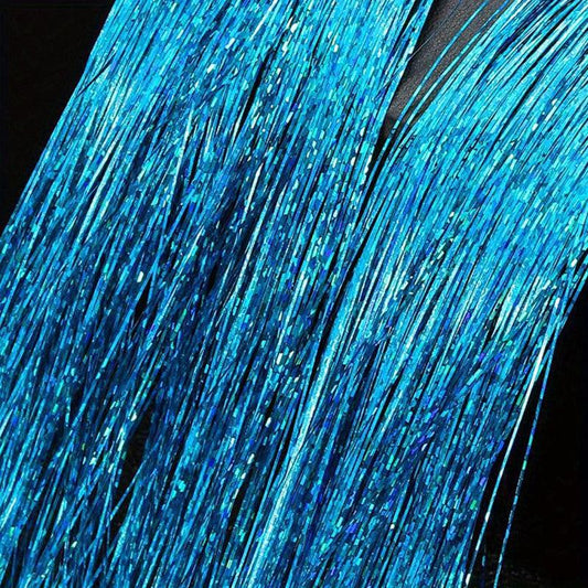 Colorful Laser Silk Hair Extension Piece