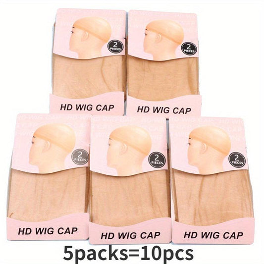 5 Packs HD Wig Caps Elastic Breathable Invisible Wig Caps