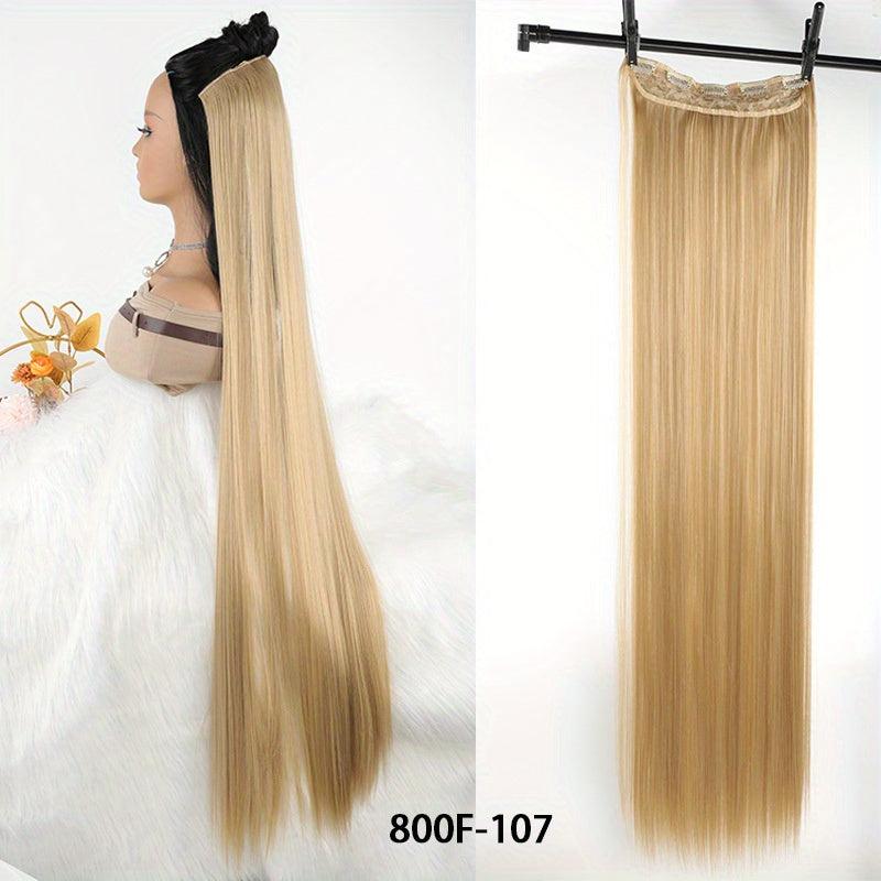 6 Cm Long Straight Hair Extension Synthetic Hair Piece Wig Heat Resistant